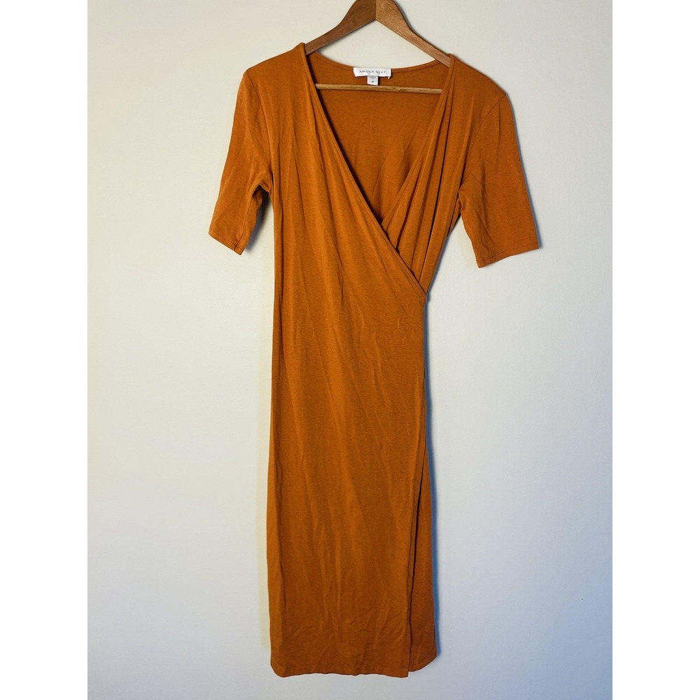 Amour Vert Organic Cotton Blend Alessia Wrap Dress In Almond. Size Medium.